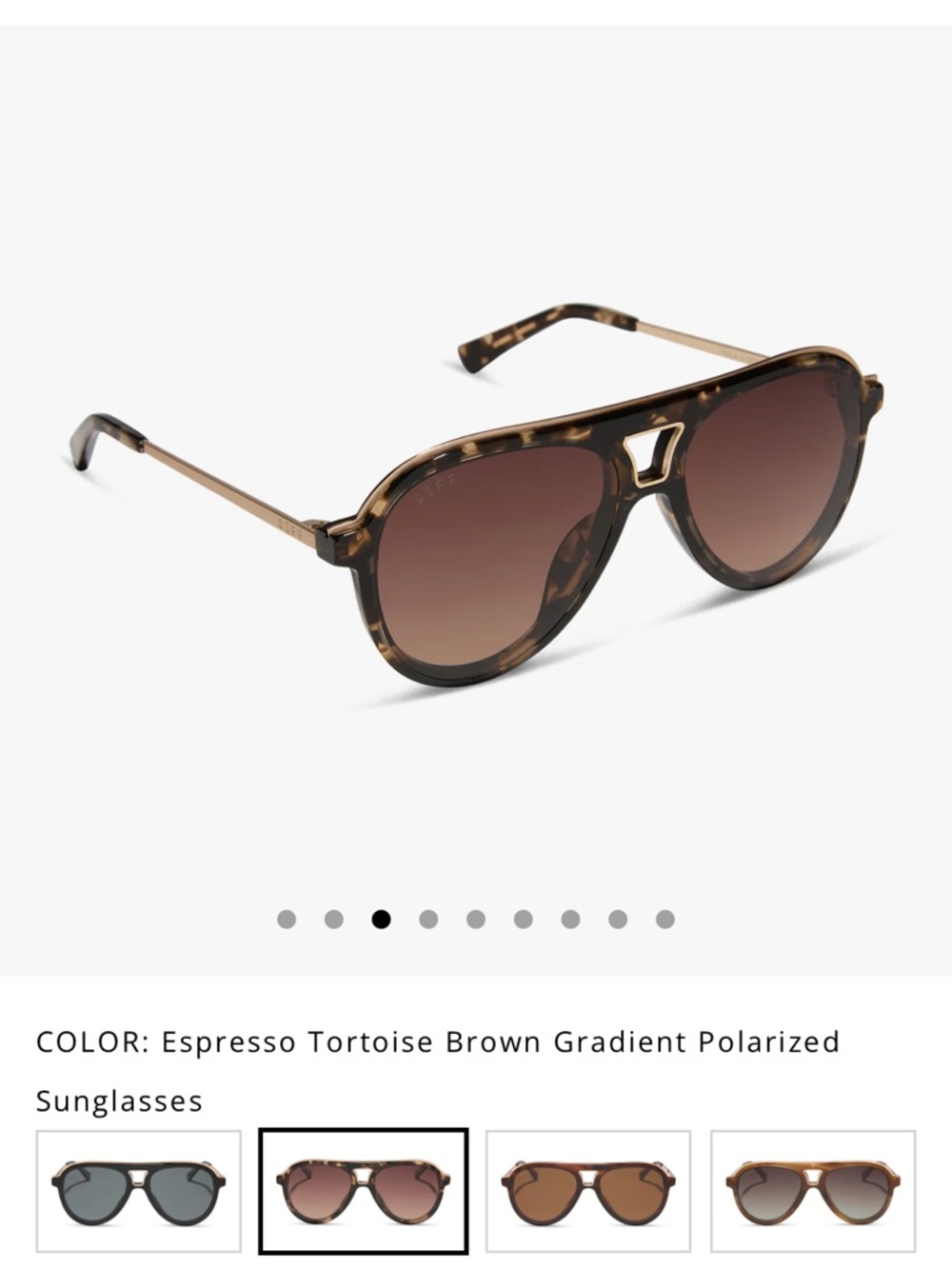 Tosca III Espresso Tortoise brown gradient polarized sunglasses